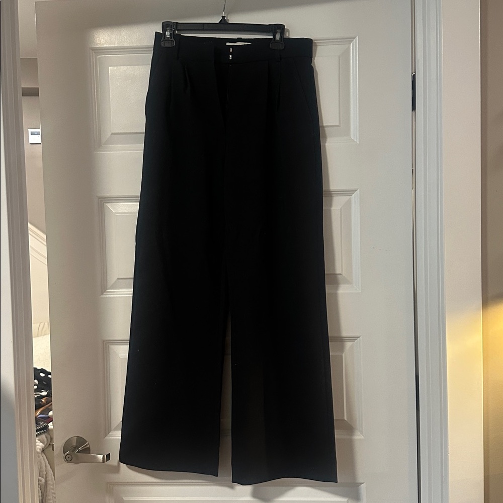 Abercrombie & Fitch 27/4 Sloane Tailored Black Pants Wide Leg